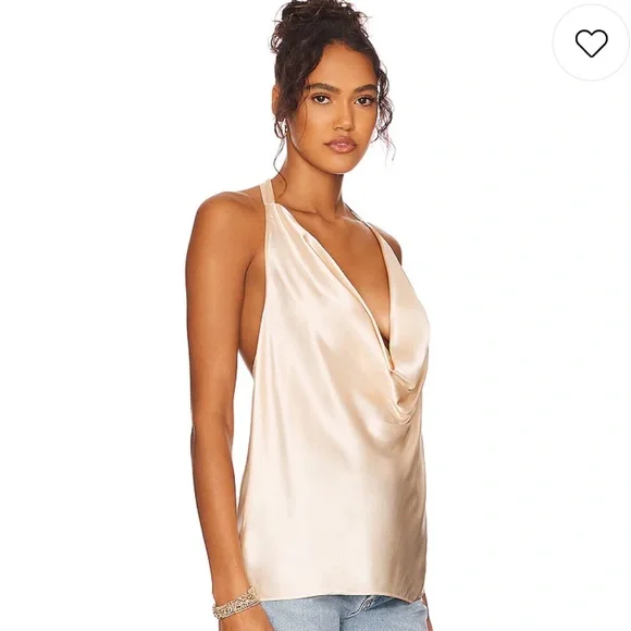 NWT Cami NYC 100% silk halter top in “shell” -XS corset bustier - Picture 4 of 6